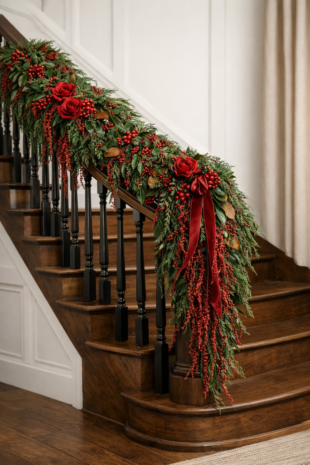 Crimson Magnolia Garland