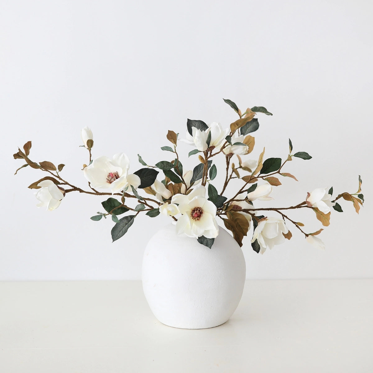 Cream Magnolia Flower Branch- 35"- Bundle of 6 Stems
