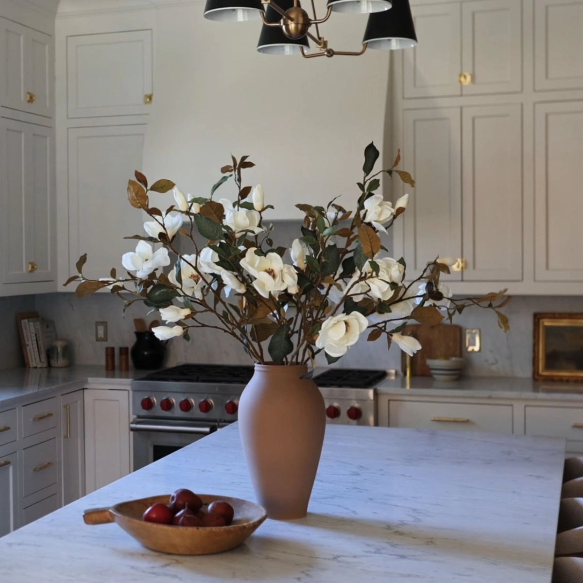 Cream Magnolia Flower Branch- 35"- Bundle of 6 Stems
