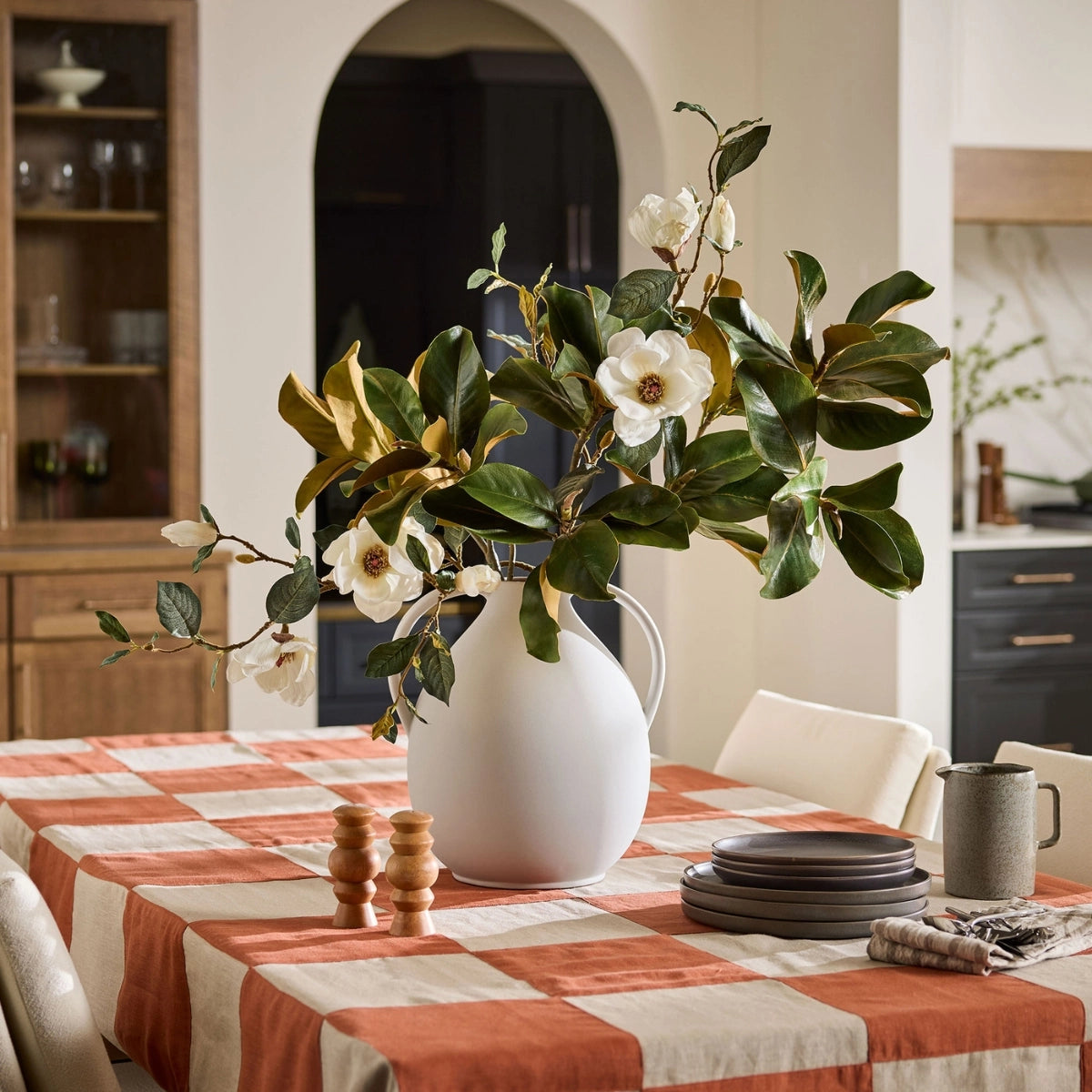 Cream Magnolia Flower Branch- 35"- Bundle of 6 Stems