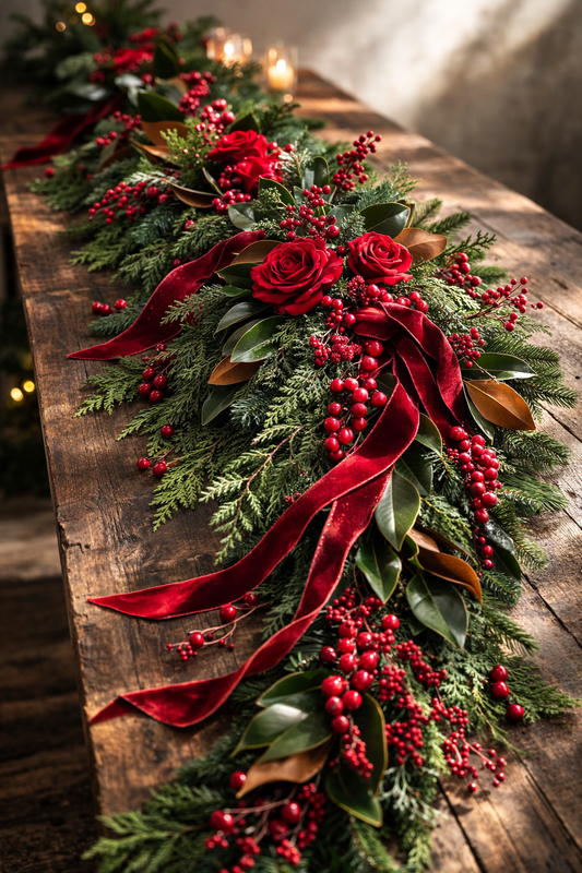 Crimson Magnolia Garland